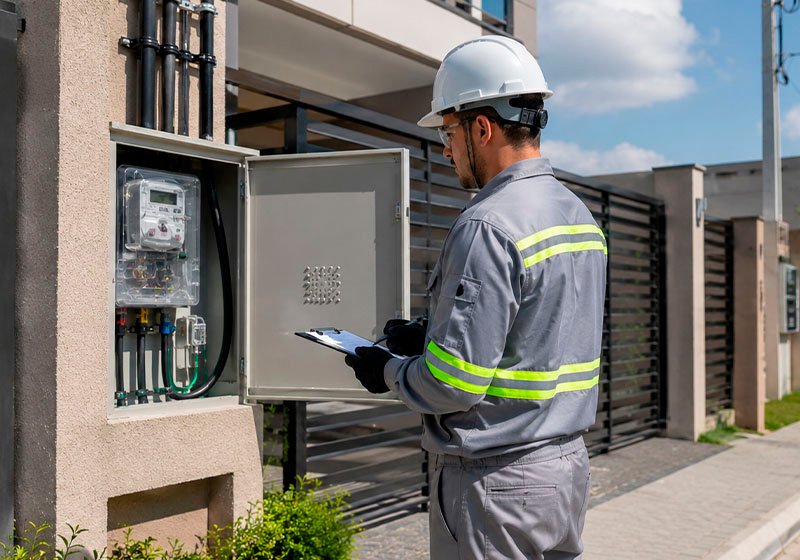 Serviços Rede Elétrica x Entrada de energia Rede Elétrica Construções